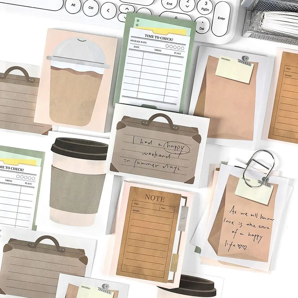 50 Sheets Per Pack of Sticky Notes Record Every Second Series Korean Simple Student Memo Message Sticky Notes