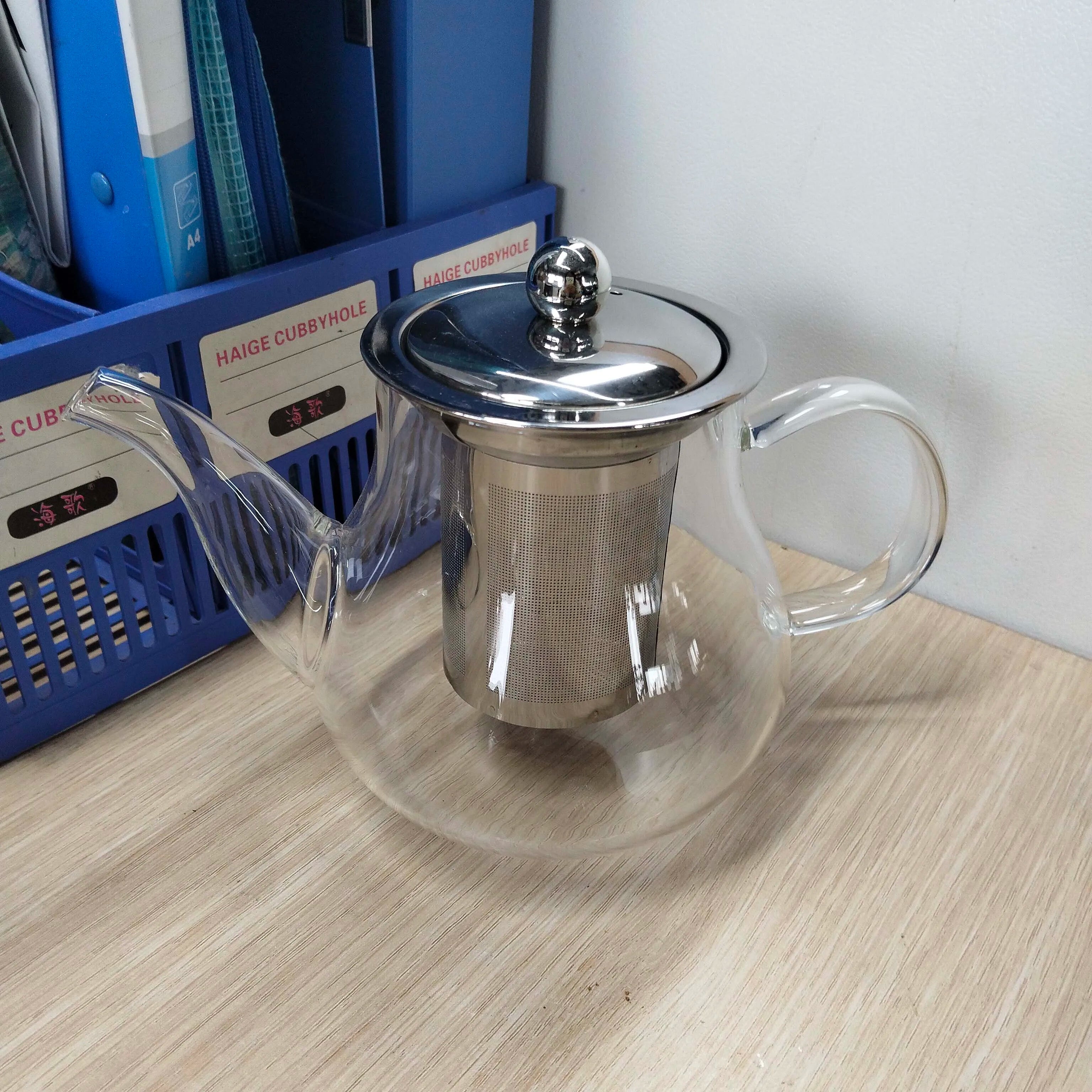 400ml 600ml Hand Made Coffee Tea Maker High Borosilicate Glass Teapot with Extra Fine Stainless Steel Tea Infuser