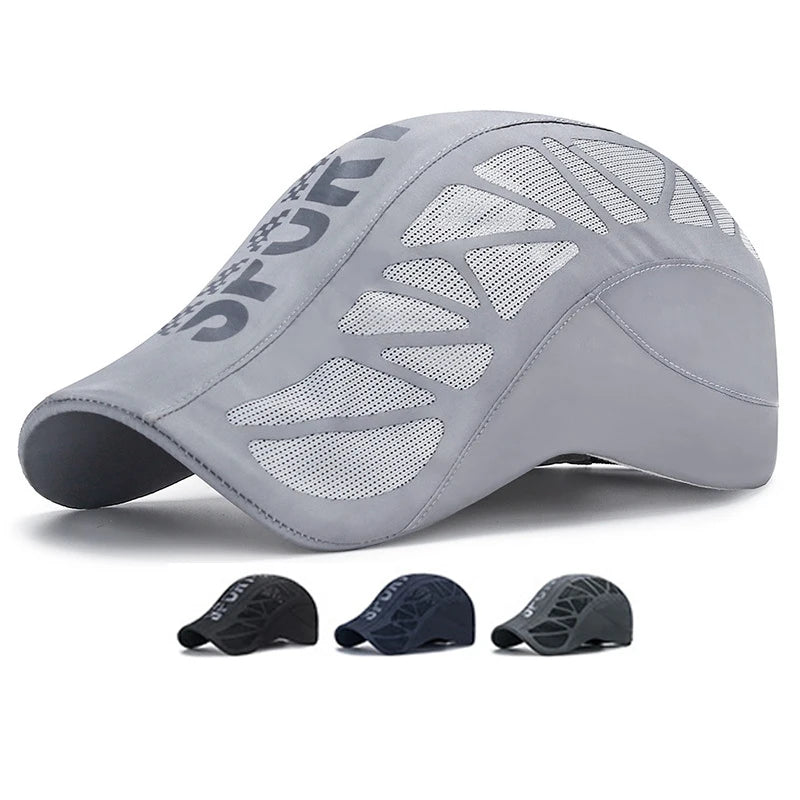 Summer Spring Fishing Sports Modern Quick Drying Mesh One-piece Outdoor Running Sunscreen Peaked Caps Performance Hats for Man