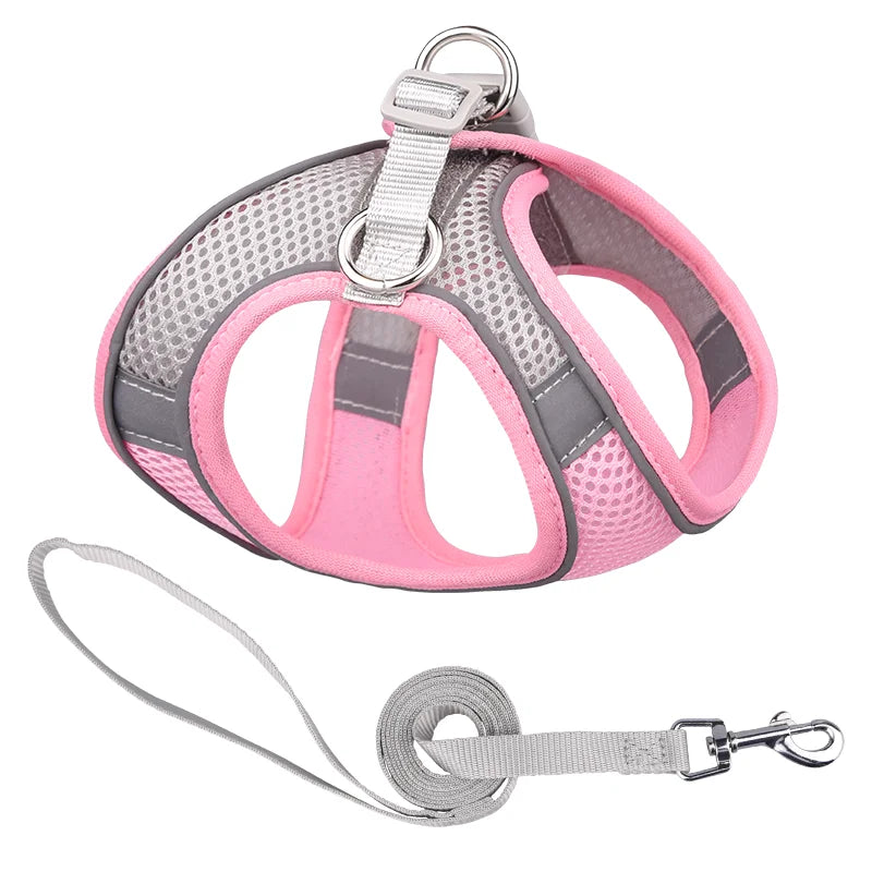 Summer Wholesale Lightweight Dog Harness Mesh Vest Reflective Chest Strap Cool Breathable Comfortable Cat Harness