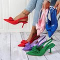 3305-5 Summer New Solid Color Bow High Heels Manufacturer Direct Sales Foreign Trade Cross Border Multi Color Women's Shoes