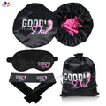 Wholesale Custom logo Adjustable Satin Bonnet Bag Eye Mask Scrunchies Set Hair Care Wigs Package