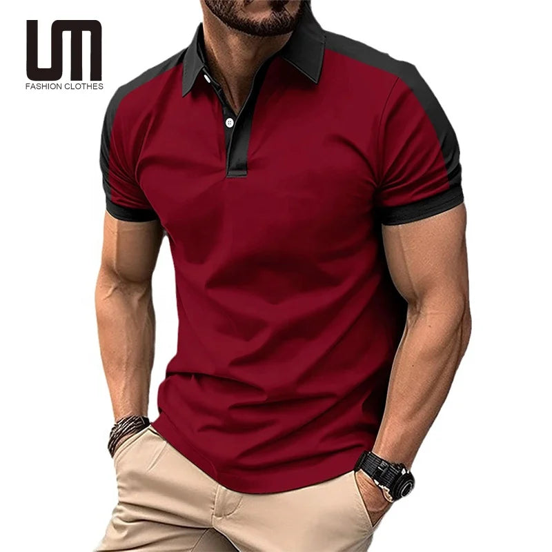 Liu Ming Oem Hot Selling Products Fashion Men Casual Short Sleeve Patchwork Color Clothing Plus Size T Shirt