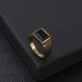 Trendy Stainless Steel Black Zircon Male Ring Punk Style Geometric Ring Men Party Jewelry Accessories