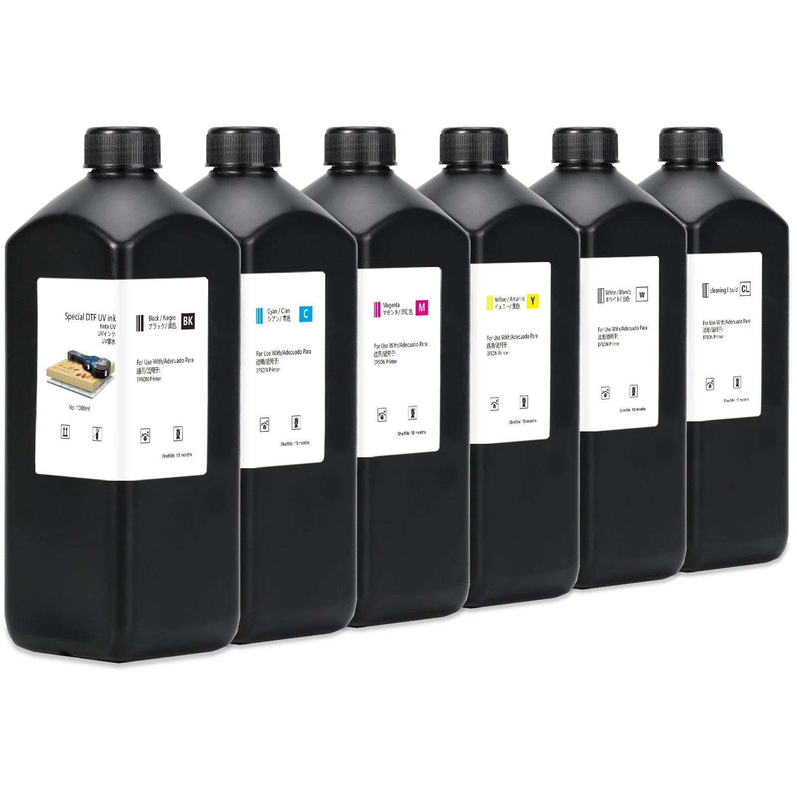 Winnerjet 1000ml Bulk UV DTF Film Ink UV DTF Ink for Epson TX800 I3200 Heads UV DTF Sticker Printer