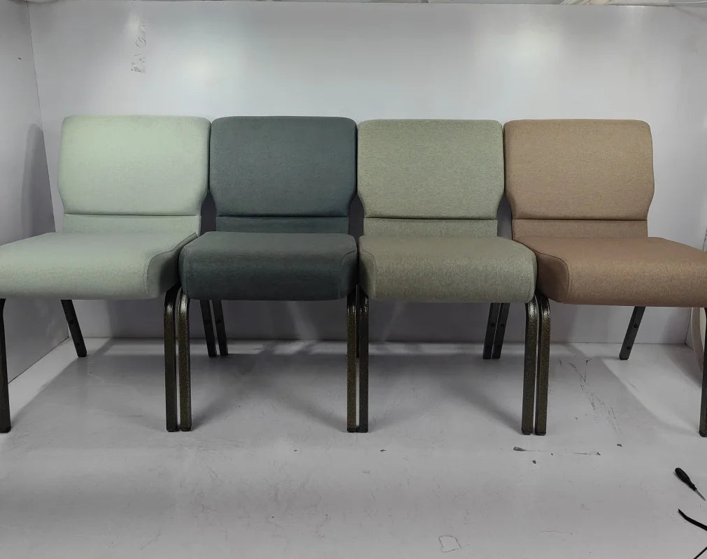 Customized Used Metal Interlock Church Chair Fabric-Covered School Home Office Auditorium Hall Hotel Bedroom Factory Supply