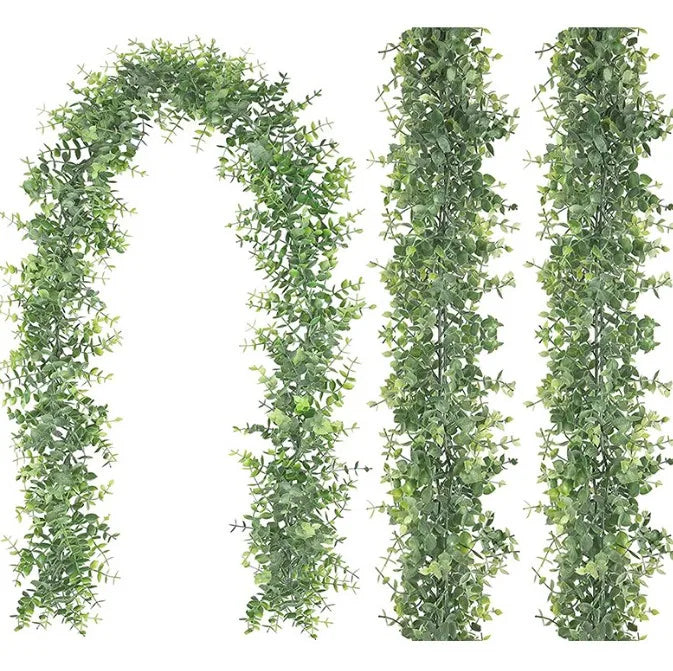 Artificial Green Plant Artificial Eucalyptus Wreath Vines 1.8m Ins Eucalyptus Wall Hanging Simulated Plant Vines