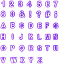 40 PCS Purple Alphabet Number Cutter Set Cut Outs Molds Set for Fondant Cake and Biscuit Cookie