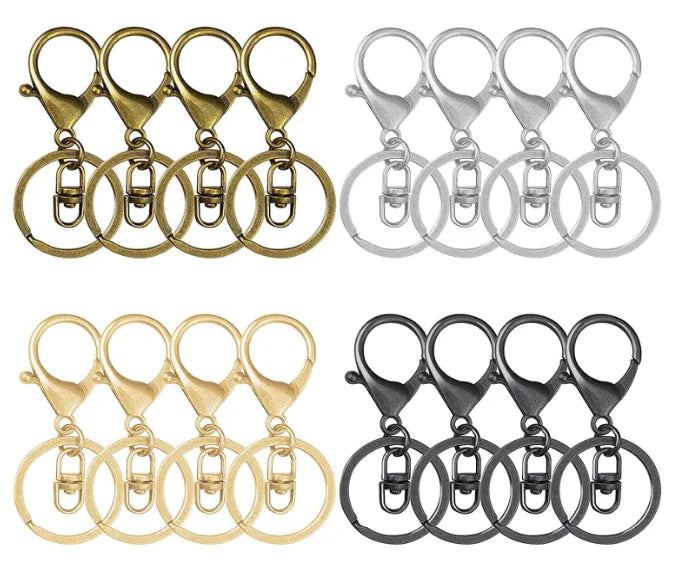 35mm Lobster Claw Clasp Loop Ring With Flat Split Ring Swivel Trigger Clips Buckle