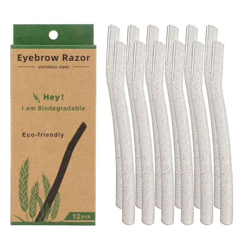 Eco Friendly Wheat Straw Material Eyebrow razor Biodegradable Facial Eyebrow Trimmer razor