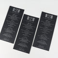 Custom Personalized Classic Vintage Black and Silver Leather Menus DIY Colors Leather Paper Restaurant Wedding Menu Cards