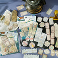 40 Pieces/Pack Stamping Sticker Pack Vintage Reincarnationism Series Labeling Stamps Theme Material Backing Stickers