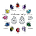 Fashion Pear Cut 5*7mm Birthstone CZ Non Allergic Jewelry 925 Sterling Silver Earring Studs