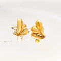 EManco Trendy Party Minimalist Waterproof PVD 18K Gold Plated Stainless Steel 316l Heart Shaped Mini Gold Stud Earrings