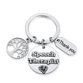 Speech Therapy Therapist Tree of Life Medical Metal Key Ring Holder Thank You Gift for Doctor Nurse Key Chain