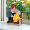 Kissing Gnomes Statue - Outdoor Home & Tabletop Decor Perfect Anniversary & Valentine's Day Gift
