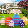 Hot Sale 6pcs Easter Egg Inflatable Doll Easter Inflatable With Led Lights for Holiday Party Indoor Outdoor Inflatable Doll