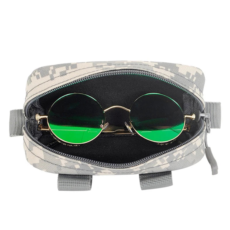 Ultra Light Polyester Eyeglass Case with Belt Clip Tactical Glasses Pouch Bag Box Zippered Sunglasses Soft Case