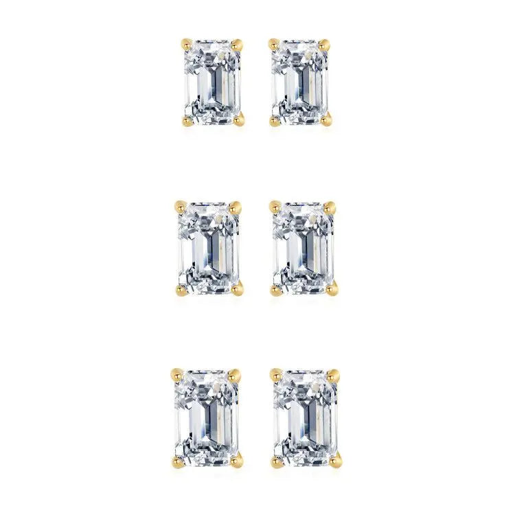 CZCITY Diamond Cutting Popular Girls Stylish Candy 925 Sterling Silver Earrings Silver Gold Plated Zirconia Earrings