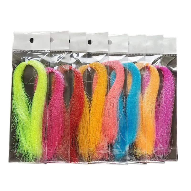 16 Colors Fly Tying Poly Flash Tinsel Fly Fishing Tying Dressing Materials