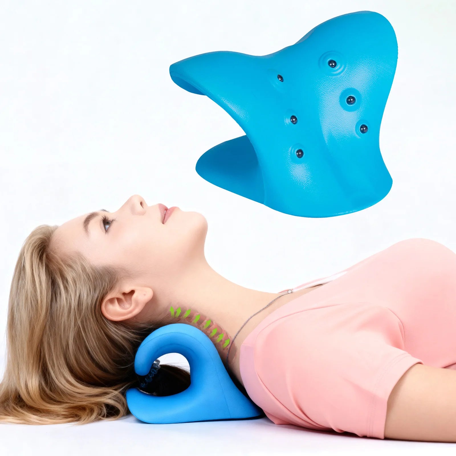 Factory Direct Adjustable Spine Curve Corrector Portable Neck Shoulder Relaxer Shiatsu Massage Ergonomic Cervical Pillow