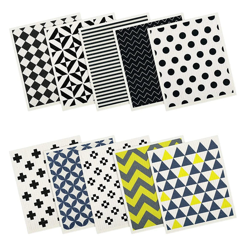 Wholesale Factory Printed Nordic Style Cellulose Cloth Cute Kitchen Cleaning Biodegradable Dish Cloths