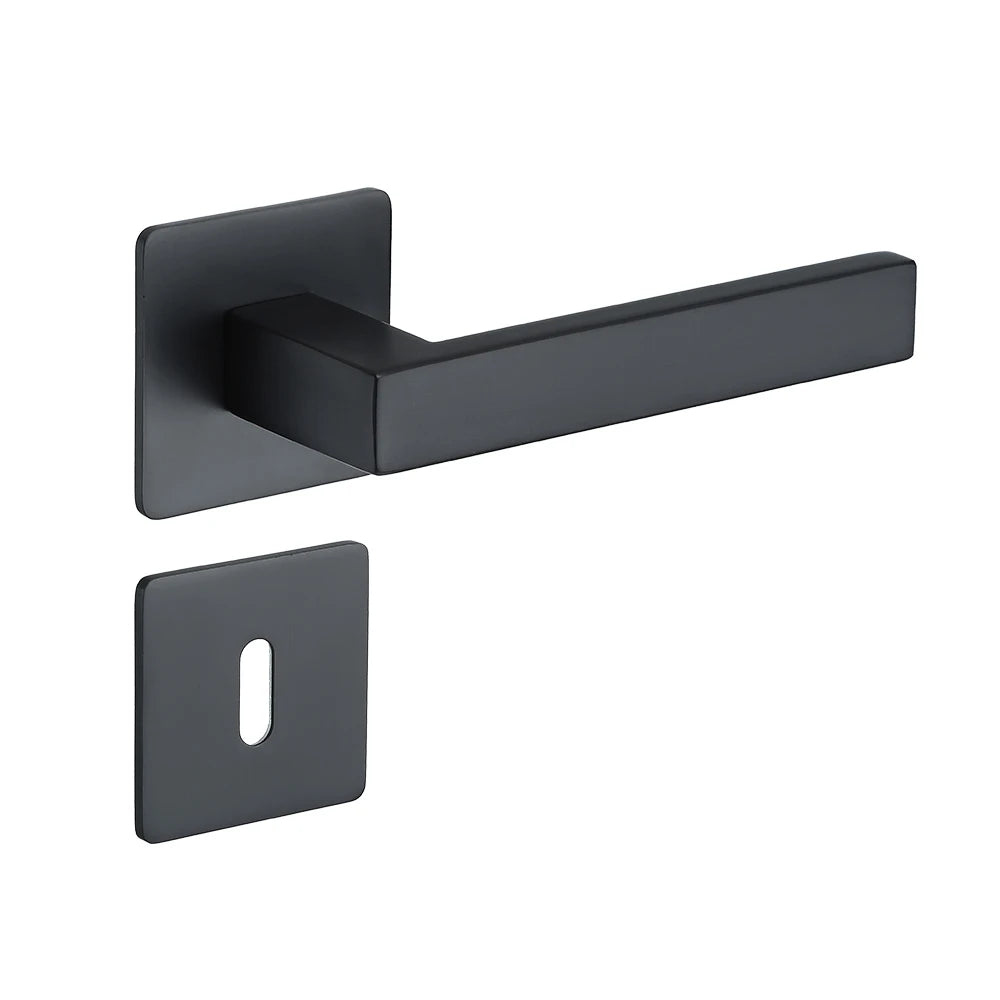 China Factory Supply Custom Logo Commercial Stainless Steel Black Window Wood Luxury Modern Lever Handle Lock Door Handled