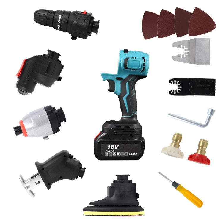 F FZH Brushless 8in1 Multi-function Chainsaw Cordless Drill Wrench Jigsaw in One Universal Treasure Power Tool Combination Set