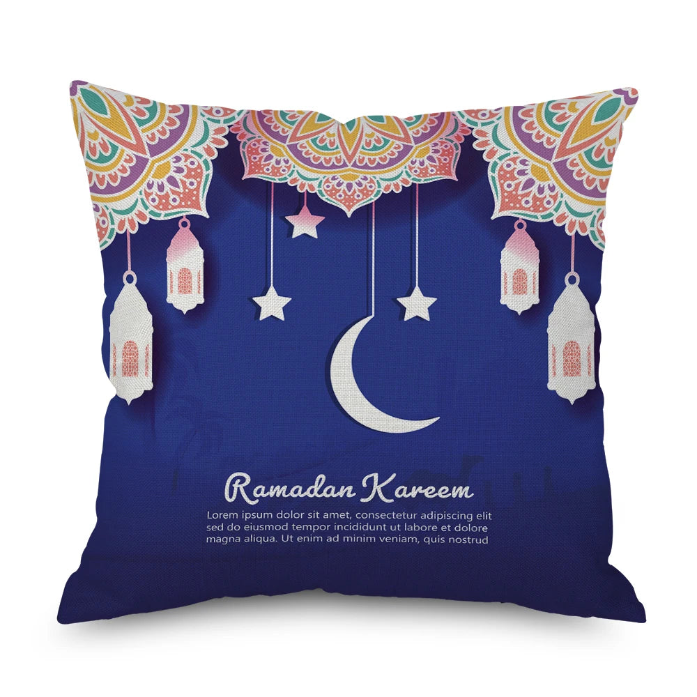 Eid Mubarak Pillowcase Sofa Cushion Modern Geometric Case Bed Pillow Cover Car Cushion Cover
