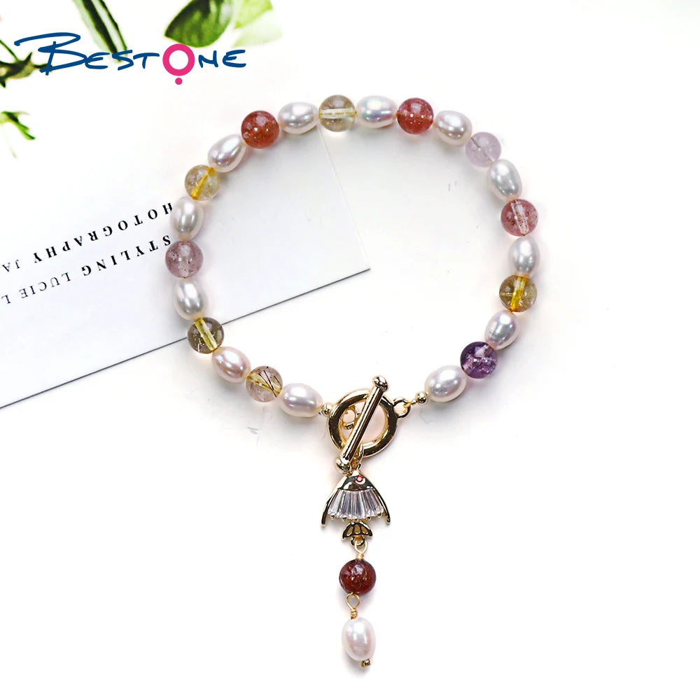 Wholesale Nature Freshwater Pearl Bracelet Baroque Pearl Bracelet with 14k Gold Plating