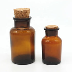 Classic 125ml & 250ml Glass Amber Transparent Bottles Cork & Screw Cap for Candies Reagents Dark Gifts in Bulk