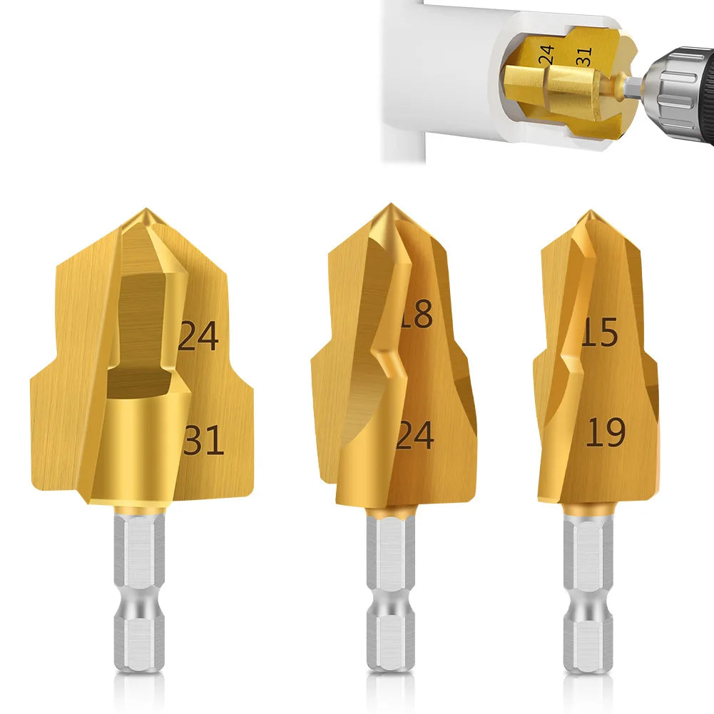 1/4" Hexagon Shank 3 Flute Lift Drill Bit Used for Expand the Pipe and Drilled Directly Suitable for Tube and Pipe Carbide Blade