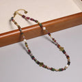 Bohemian Colorful Agate Aventurine Stone Necklace for Men Women Bohemian Pearl Charm Beach Adjustable Choker Jewelry Wholesale