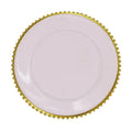 Wholesale Hot Sale 13inch clear Plastic Charger Plates with Gold Slliver Beads Underplates for Party Wedding