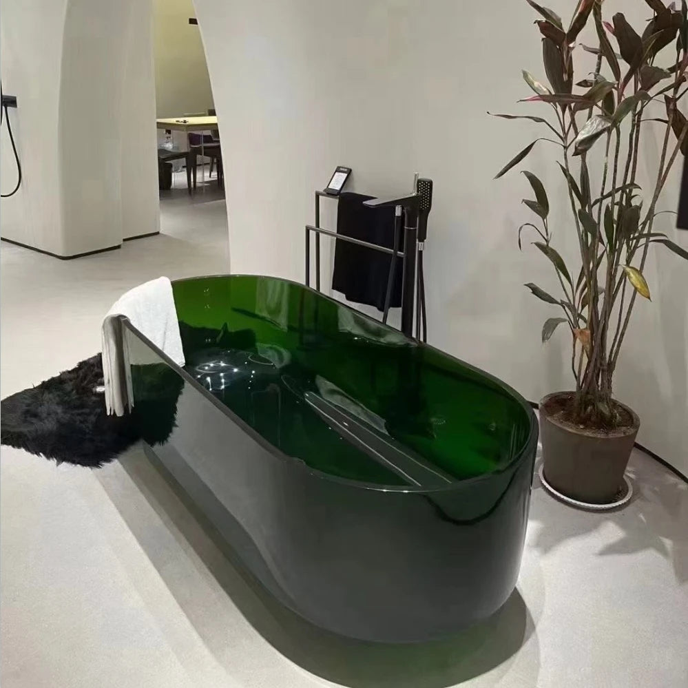 Crystal  Bathtubs in Oval Shape Bathroom Bathtub for Adult  Hotel Project Standalone Bath Soaking Tubs Wholesale