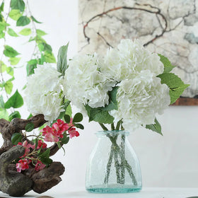 D-H001 White Real Touch Hydrangea Flower Latex Real Touch Artificial Flowers Hydrangea for Wedding Centerpieces Home Decor
