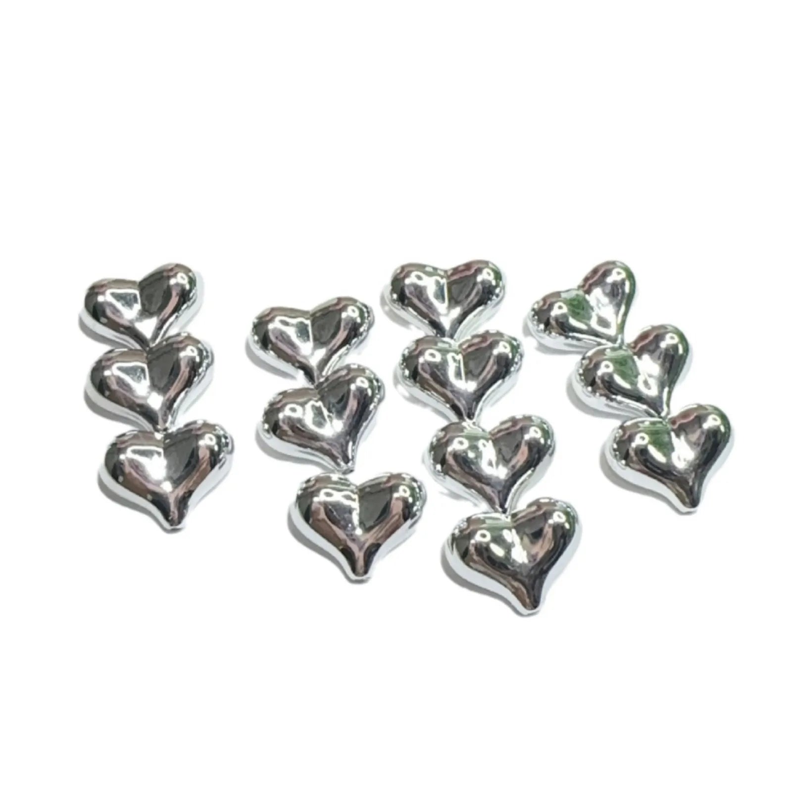 Silver Small Fart Heart Uv Bright love Spacer Beads for DIY Jewelry Accessories Mobile Phone Chain