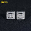 New Arrivals Top Quality Square Princess Cut Stud Earring 925 Sterling Silver Moissanite Diamond Earrings