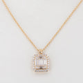 Trendy Diamond Jewelry 14K Solid Gold Chain Necklace With Moissanite Gemstone Pendant Necklace for Gift