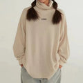 E220769 Custom Logo OEM Hoodies Women Unisex Men Women High Collar Turtleneck Cotton Oversized Sweatshirt Hoodies Men