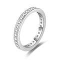 POLIVA 925 Sterling Silver Eternity Engagement Wedding Band 18K Gold Rhodium Plated Cubic Zirconia Jewelry for Parties