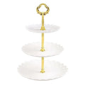 Custom Logo Acceptable 3-Tier Plastic Dessert Stand Sale Kitchen Utensils Mini Cake Fruit Candy Display Tower Dishes & Plates