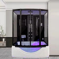 Luxury Square Rectangle Sliding Walk-in Shower Cabin Tempered Glass Brushed Aluminum Frame Multifunctional Steam Whirlpool Hotel