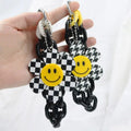 Promotional Sunflower Keychain Trendy Design Acrylic Chunky Link Chain Sunflower Smiling Face Pendants Bag Accessories Keychain