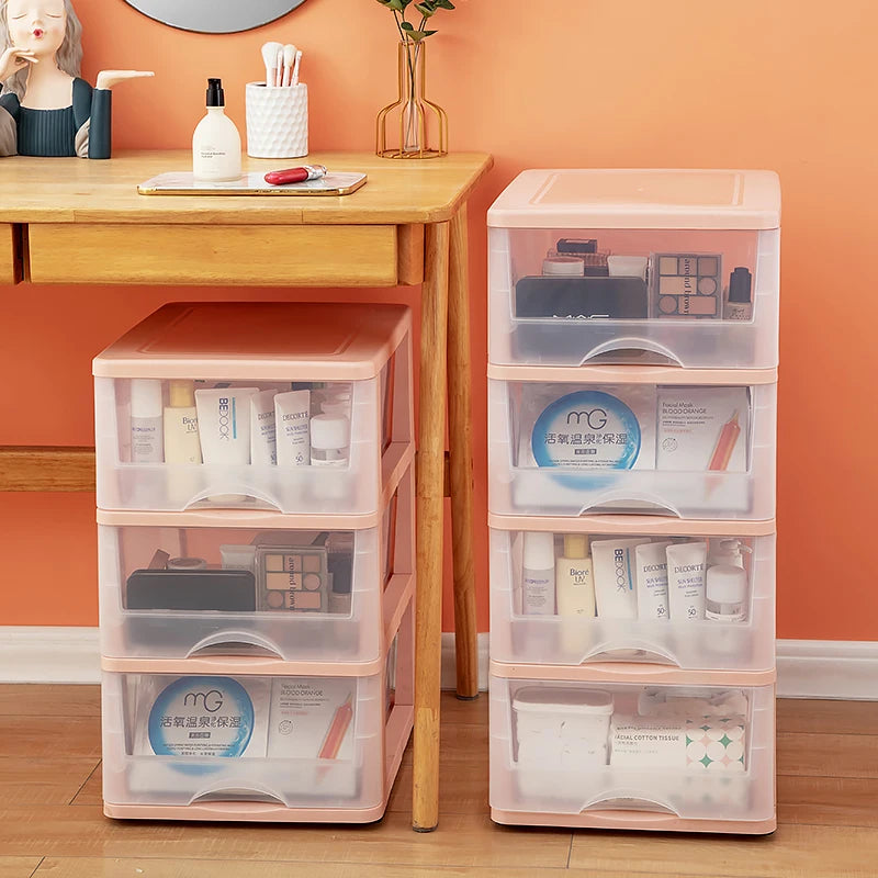 Transparent Cosmetic Drawer Storage Box Kids Toy Storage Drawers Plastic Stackable Storage Drawers Plastic Organizer Makeup