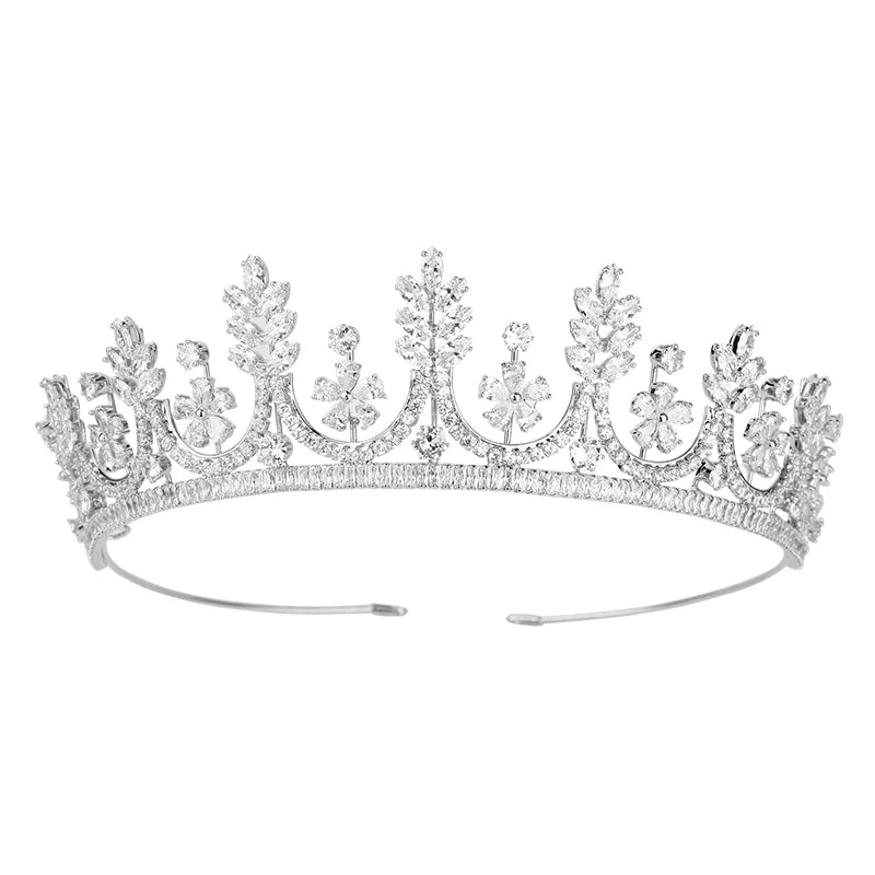 Platinum Plated/ 24K Pure Gold Plated Tiaras and Crowns Wedding Tiara Bridal Crown Pageant Big Zircon Miss Universe Queen Crown