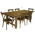 Folding Farm House Table with Iron Connection for Hotel Party Event