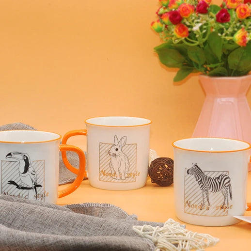 Sublimation Coffee Milk Mugs Ceramic Porcelain Custom Giveaways Contemporary Yellow Minimalistic ZHOUDI Brand Zhejiang ZD-CC0023