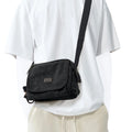 Custom Black Small Mini Men's School Edc Canvas Messenger Shoulder Bag for Mens Teens Travel