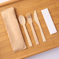 Biodegradable Eco-Friendly Disposable Bamboo Cutlery Set 170mm for Party Use